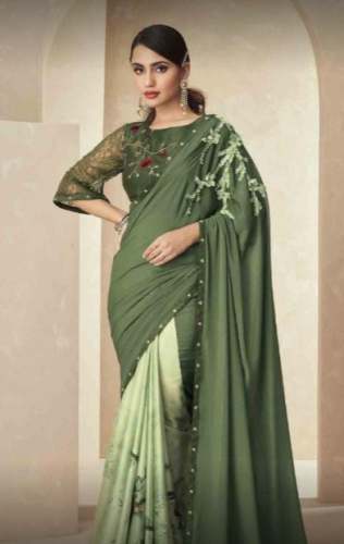 New Collection Green Saree For Women by Lucky Boutique
