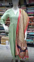 New Green Kurti Pant Dupatta Set 
