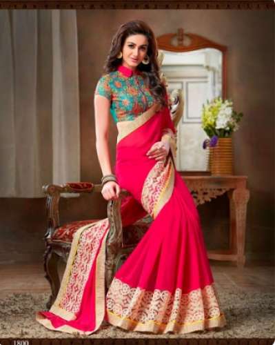 Ladies Embroidered Fancy Saree by J K FASHION