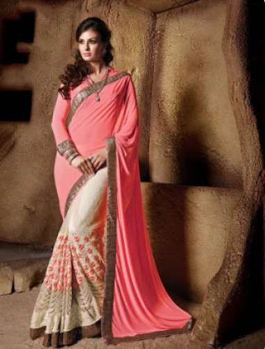 Ladies Stylish Embroidered Saree by J K FASHION