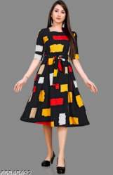 Trendy Black One Piece Western Dress