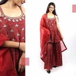 Beautiful Bandhani Print Sharara Suit 