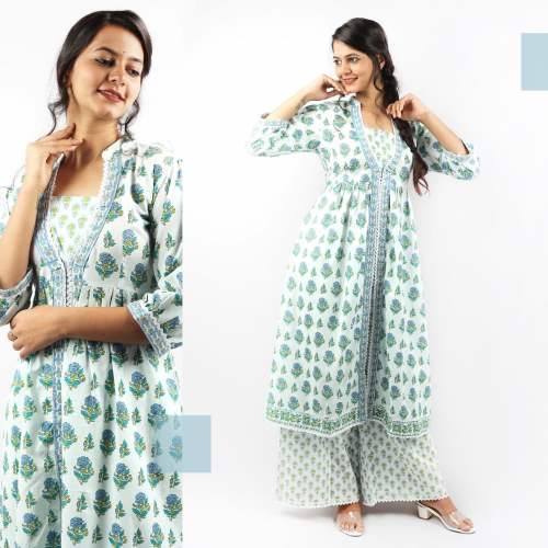Party Wear Kurti with Palazzo Pant Set 