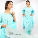 Sky Blue Pure Muslin kurti Dupatta Set With Pants thumb 1