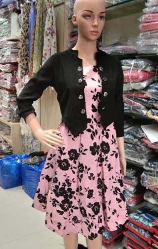 Trendy Pink Western frock With Black Blazer  by Barbie Girls Collection