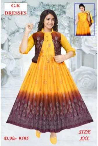 New Yellow Printed Kurti For Women