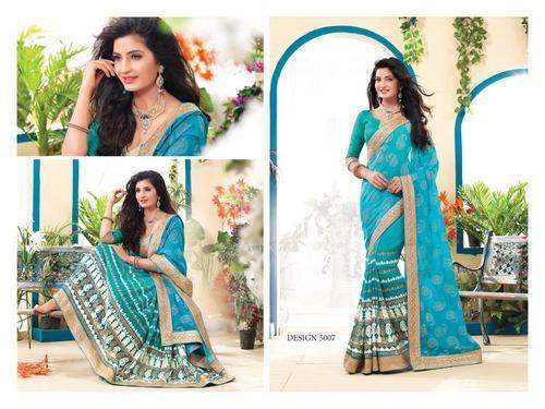 heavy work net saree