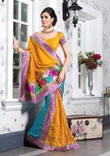 indian style party wear saree by Shripal Silks Bhairav Textiles