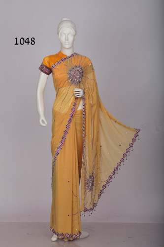 stone work party wear saree by Shripal Silks Bhairav Textiles