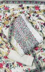 Designer White Printed Dress in Malerkotla