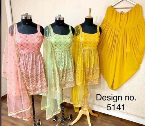 New Arrival Embroidered Kurti With Dhoti Set