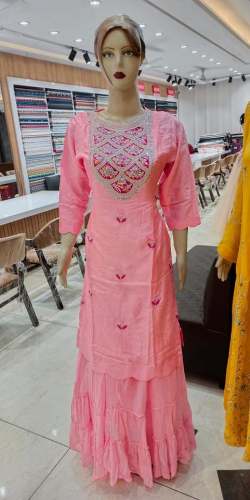 Pink color Cotton Sharara Suit With Light Work by Fashion Cloth House