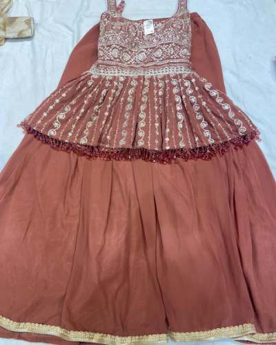 Designer Fancy Sharara Suit  by Garg Cloth House