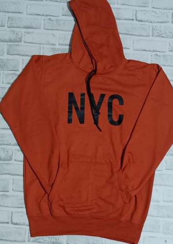 Plain Orange Casual Hoodies For Winter by Palani Fashion