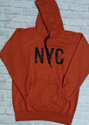 Plain Orange Casual Hoodies For Winter