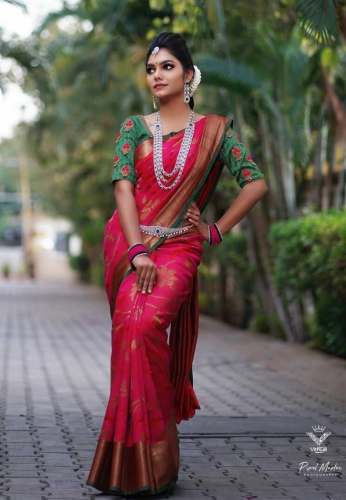 Buy Silk Bridal Saree For Women by Samudhrika