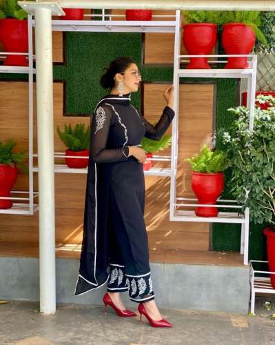 Elegant Black Readymade Dress 