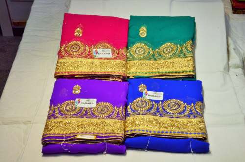 Ladies Embroidered Saree by Sree Gururaaja Textiles