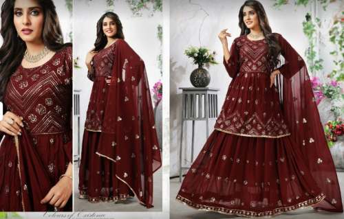 Wedding Wear Brown Girls Gharara Suit