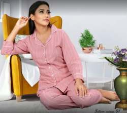 Pink cotton Night suit for girls