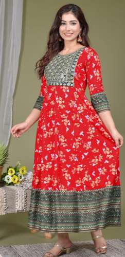 Ladies Cotton Long Kurti by Queens Collection