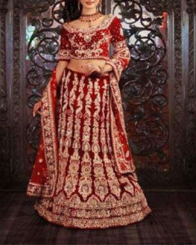 Ladies Red Bridal Lehenga by Gee Kay Exports