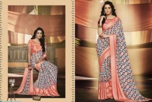 Ladies Satin Printed Saree by Kasturi Life Style
