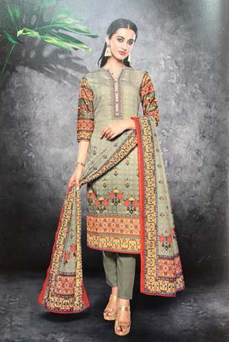 Regular Wear Printed Dress Material  by Raghav Silk Store