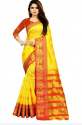 stylish-yellow-and-red-art-silk-saree
