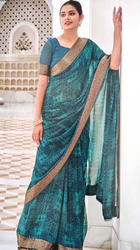 Daily Wear Printed Green Saree from Jalna by Tanishka Saree