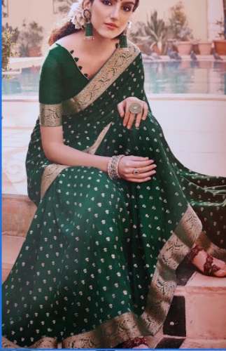 Stylish Dark Green Silk Saree  by Tanishka Saree