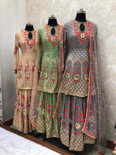 Stylish Embroiderd Gharara Dress