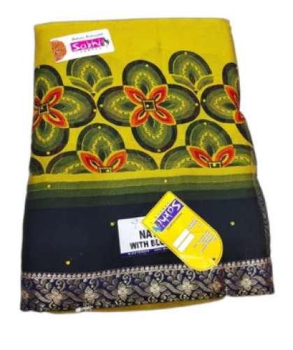 Ladies Floral Printed Saree by Krishna Synthetics