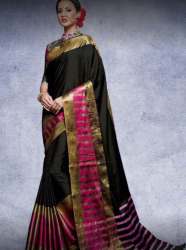 New Collection Black Plain Saree For Women
