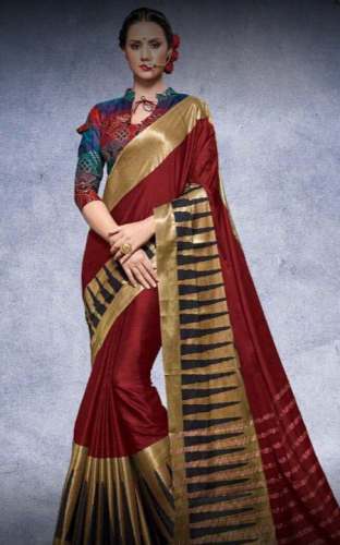 New Collection Plain Red Saree For Women
