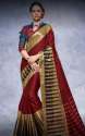 new-collection-plain-red-saree-for-women