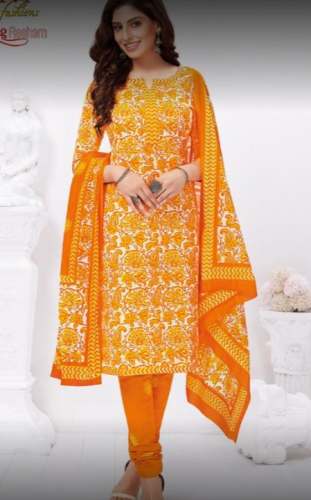 New Collection Yellow Printed Dress Material by Sri Mani Stores