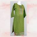 Round Neck Mehendi Green Kurti