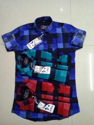 Dark Color Checks Design Men Shirt  by Roop Bherav Enterprises