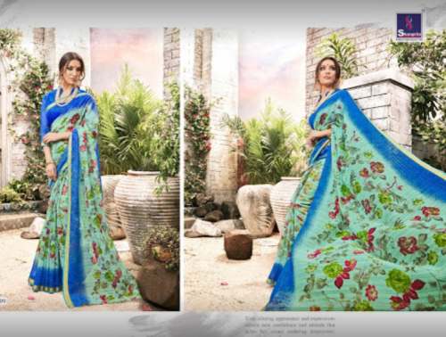 New Collection Shangrila Chiffon Printed Saree  by SMK Womanica