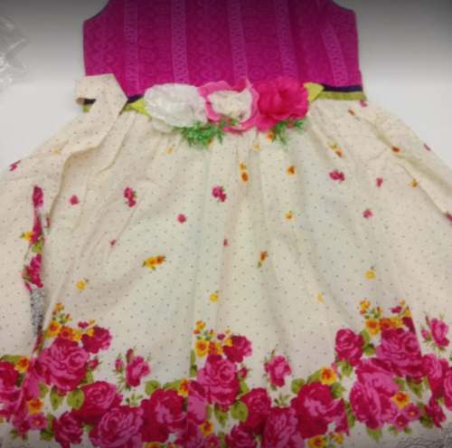 New Kids Pink And White Frock For Shop by Kishkinta Dresses
