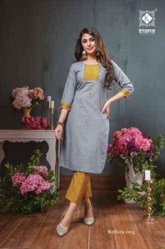 Ladies Cotton Kurti With Pant Set by Vinayak Saree