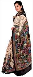 Hand embroidery work saree