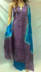 trendy block print silk suit