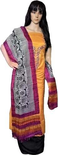 Tussar silk embroidery dress material