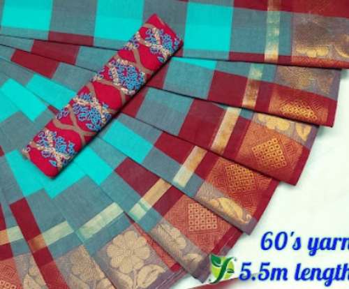 Casual Cotton Handloom Saree For Women by Yogitha Fashions