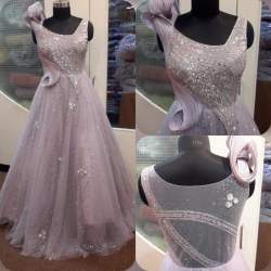 Baby Pink Embroidered Party Wear Gown