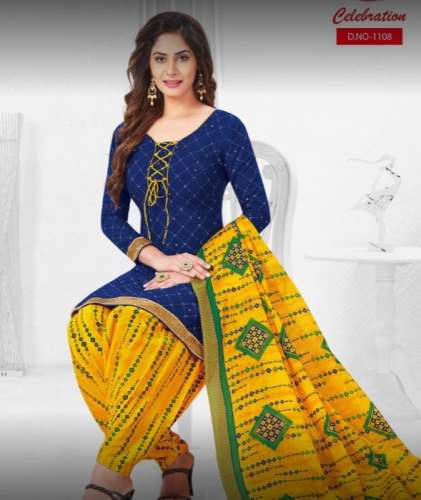 New Collection Yellow And Blue Punjabi Dress  by Priya Women Outfits