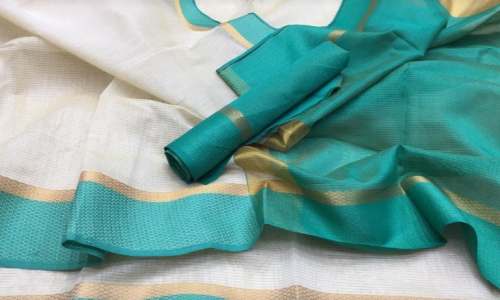 Buy New Collection Plain Cotton Saree by D J Fashions