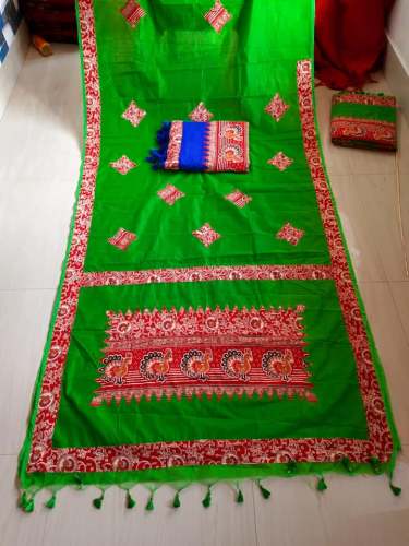 Handloom Kalamkari Applique Work Saree